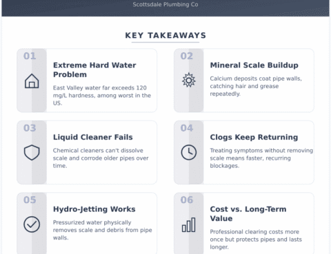 Infographic: The Real Reason Your Drains Keep Clogging in the East Valley - And Why Liquid Drain Cleaner Is Making It Worse - Key concepts and takeaways