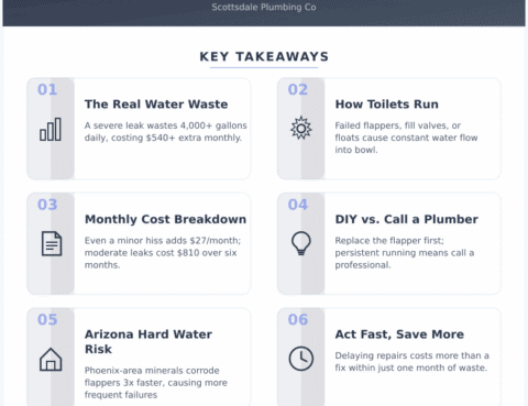 Infographic: Running Toilet in Tempe or Mesa? Here's How Much Water You're Actually Wasting Every Month - Key concepts and takeaways