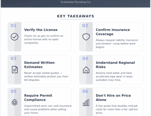 Infographic: How to Find a Trustworthy Plumber in Tempe, Mesa, or Chandler - The Questions You Should Ask Before Anyone Touches Your Pipes - Key concepts and takeaways